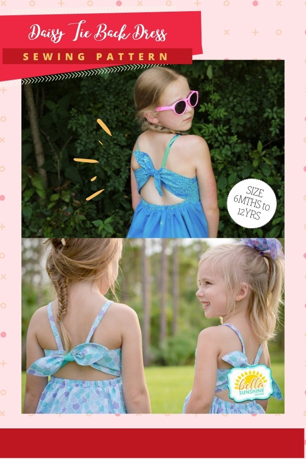 Daisy Tie Back Dress sewing pattern (6mths-12yrs)