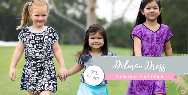 Dolman Dress sewing pattern (Sizes 0-14)