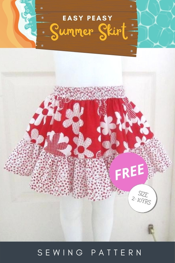 Easy Peasy Summer Skirt FREE sewing pattern (2-10 years)