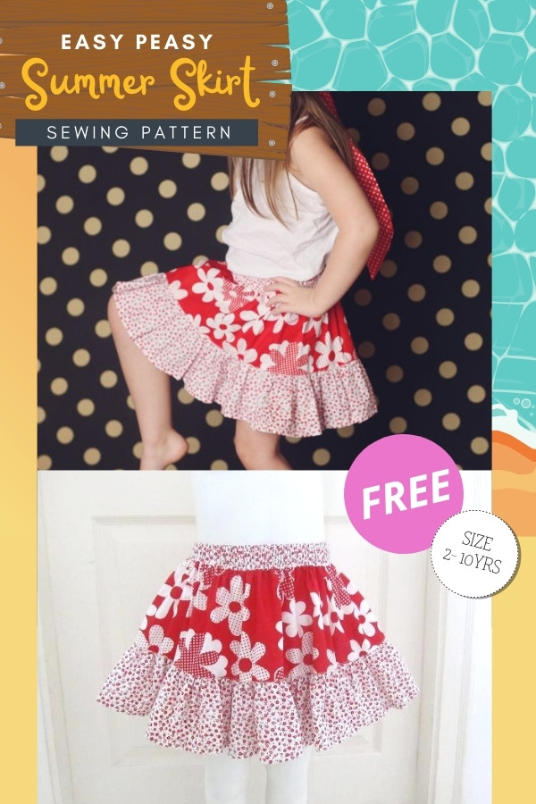 Easy Peasy Summer Skirt FREE sewing pattern (2-10 years)