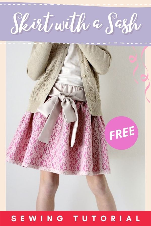 Skirt with a Sash FREE sewing tutorial