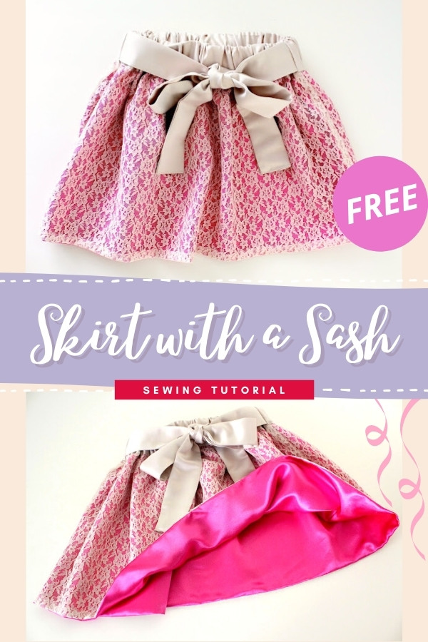 Skirt with a Sash FREE sewing tutorial