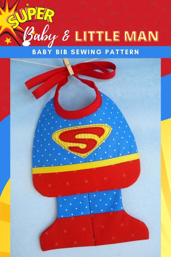 Super Baby and Little Man Baby Bib sewing pattern