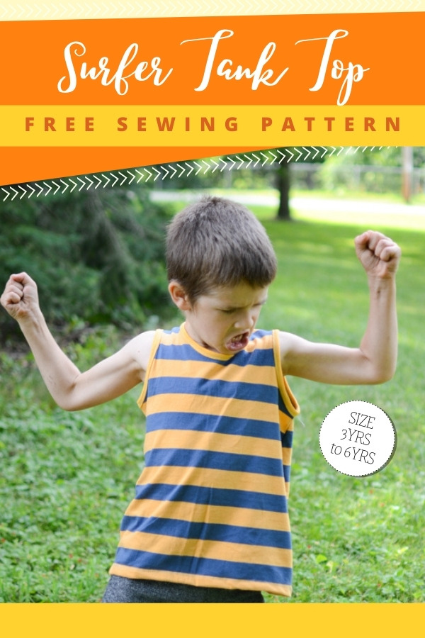 Surfer Tank Top FREE sewing pattern (Sizes 3-6)