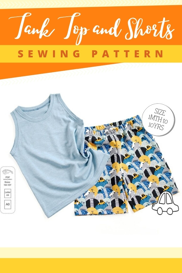 Tank Top and Shorts sewing pattern (1mth-10yrs)