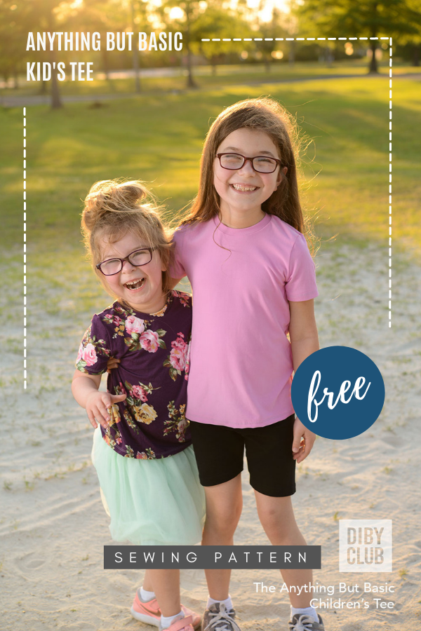 Anything But Basic Kid's Tee FREE sewing pattern (18mths-12yrs)