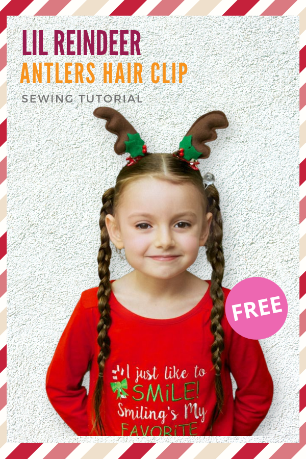 Lil Reindeer Antlers Hair Clip FREE sewing tutorial