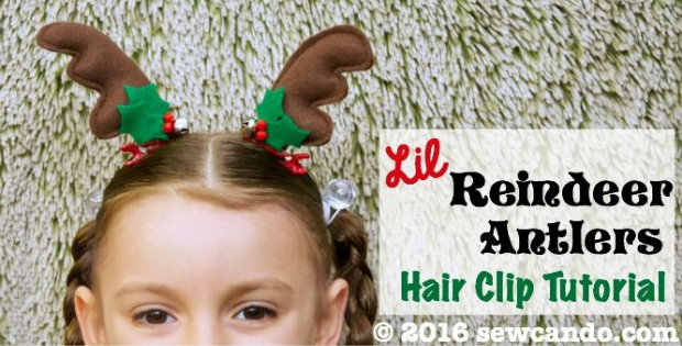 Lil Reindeer Antlers Hair Clip FREE sewing tutorial