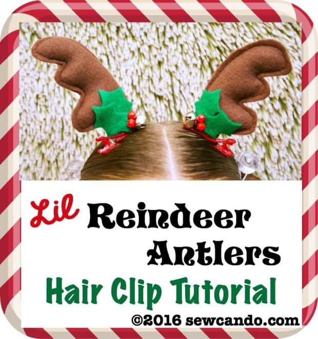 Lil Reindeer Antlers Hair Clip FREE sewing tutorial