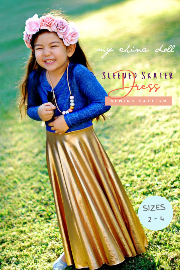 Sleeved Skater Dress sewing pattern (Sizes 2-14)