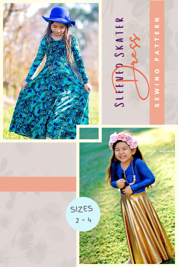 Sleeved Skater Dress sewing pattern (Sizes 2-14)