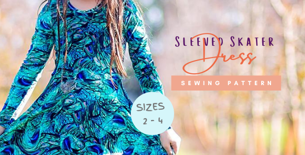 Sleeved Skater Dress sewing pattern (Sizes 2-14)