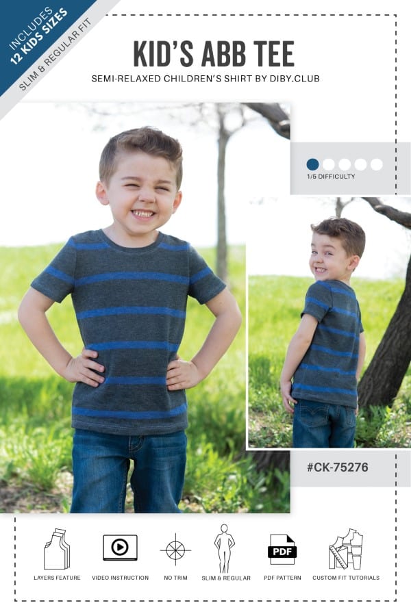 Anything But Basic Kid's Tee FREE sewing pattern (18mths-12yrs)