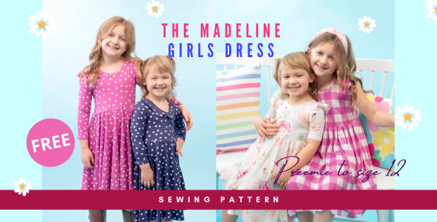 The Madeline Girls Dress FREE sewing pattern (Preemie to size 12)