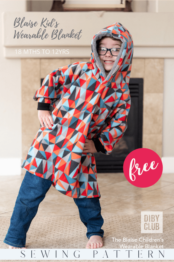 Blaise Kid's Wearable Blanket FREE sewing pattern (18mths-12yrs)