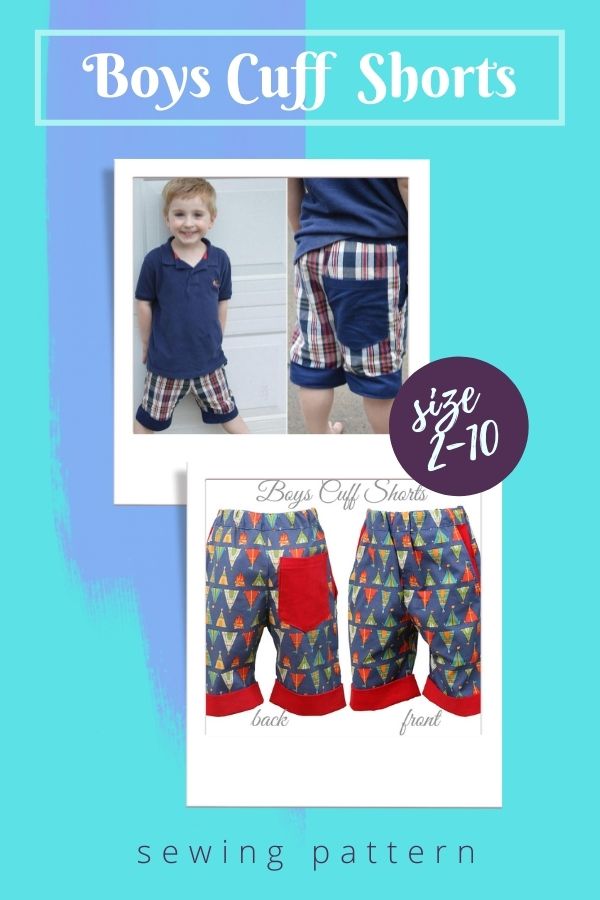 Boys Cuff Shorts sewing pattern (Sizes 2-10)