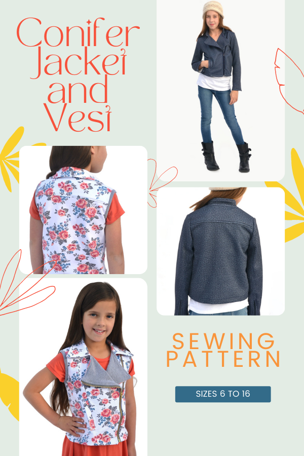 Conifer Jacket and Vest sewing pattern (Sizes 6 to 16)