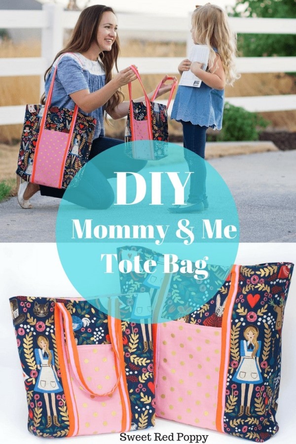 Mommy and Me Tote Bag FREE sewing tutorial