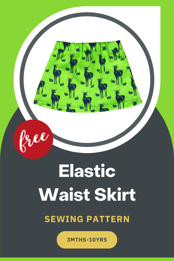 Elastic Waist Skirt FREE sewing pattern (3mths-10yrs)