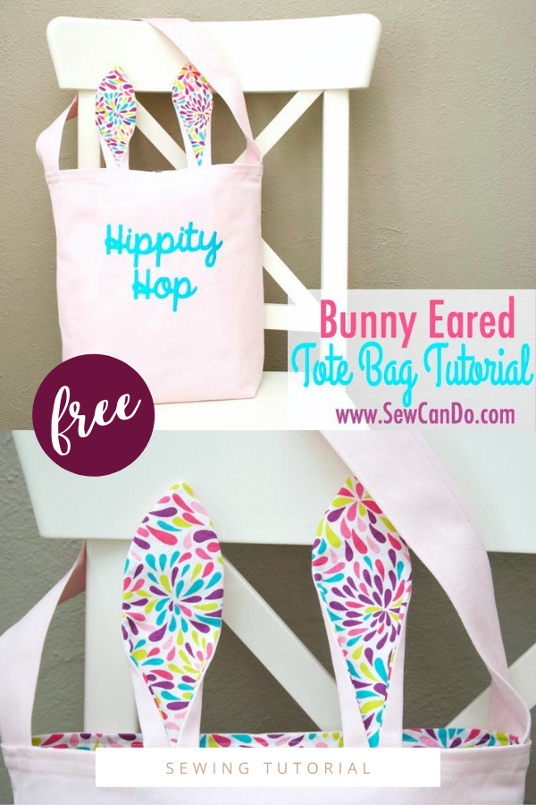 Hippity Hop Bunny Eared Tote Bag FREE sewing tutorial