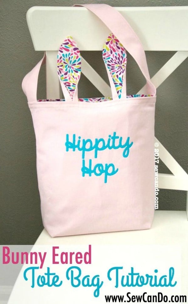 Hippity Hop Bunny Eared Tote Bag FREE sewing tutorial