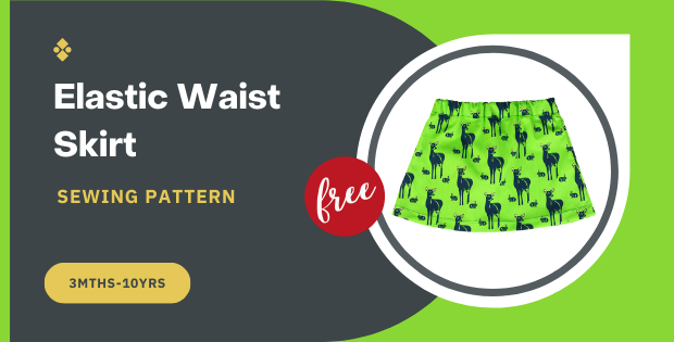 Elastic Waist Skirt FREE sewing pattern (3mths-10yrs)