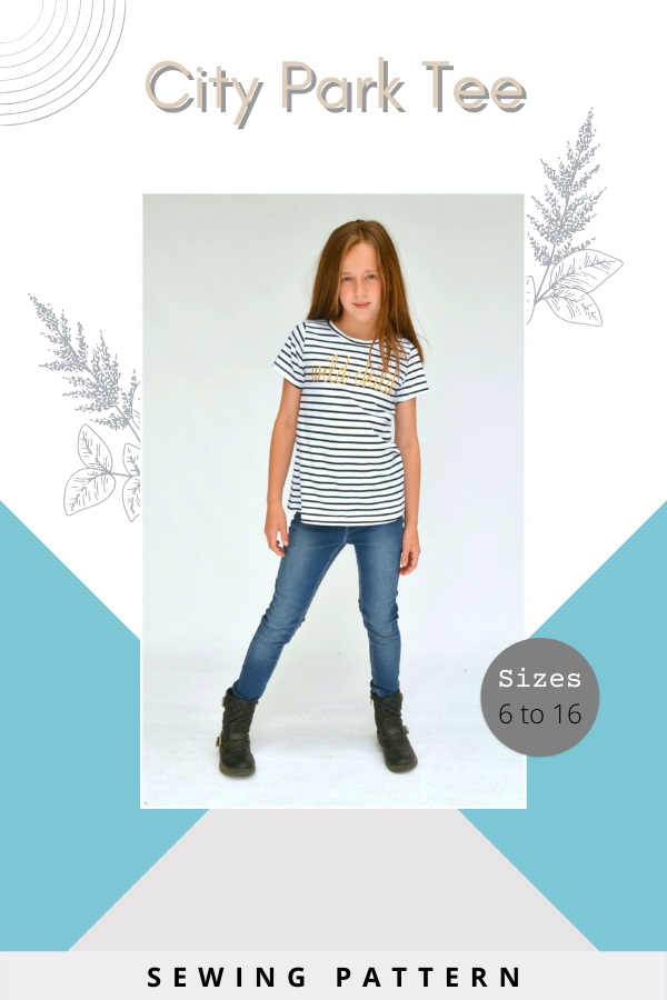 City Park Tee sewing pattern (sizes 6 to 16)