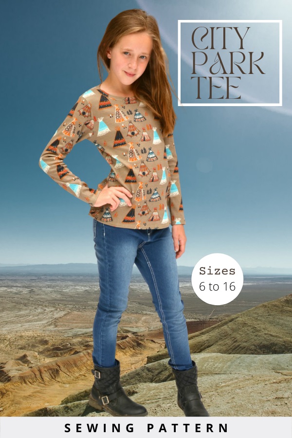 City Park Tee sewing pattern (sizes 6 to 16)