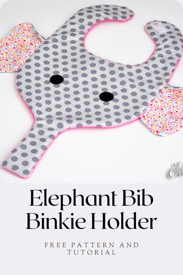 Elephant Bib Binkie Holder FREE pattern and tutorial