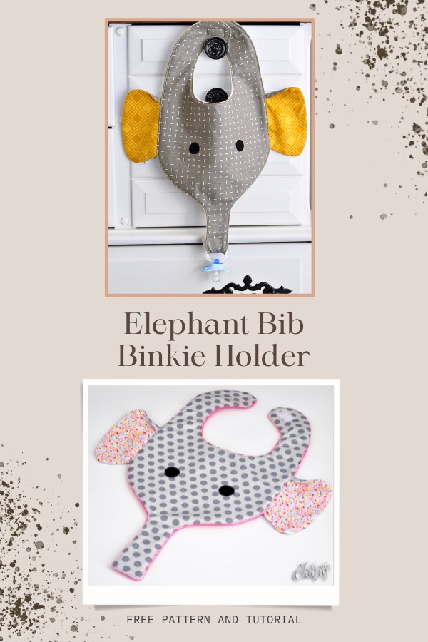 Elephant Bib Binkie Holder FREE pattern and tutorial