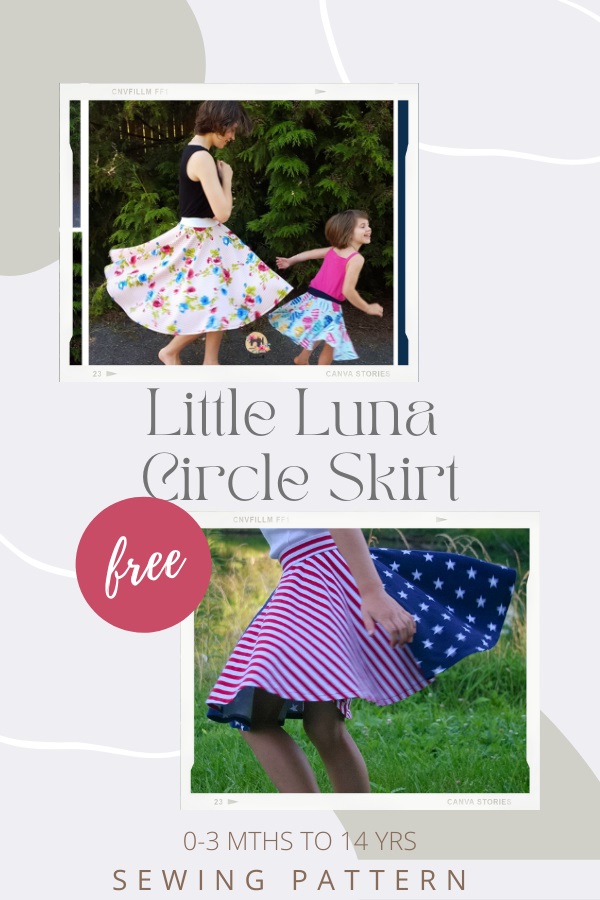 Little Luna Circle Skirt FREE sewing pattern (0-3mths to 14yrs)