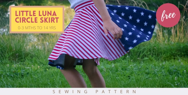 Little Luna Circle Skirt FREE sewing pattern (0-3mths to 14yrs)