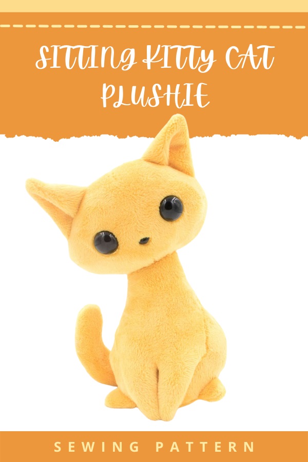 Cute Cat Plush Sewing Pattern, Adorable Stuffed Animal Easy