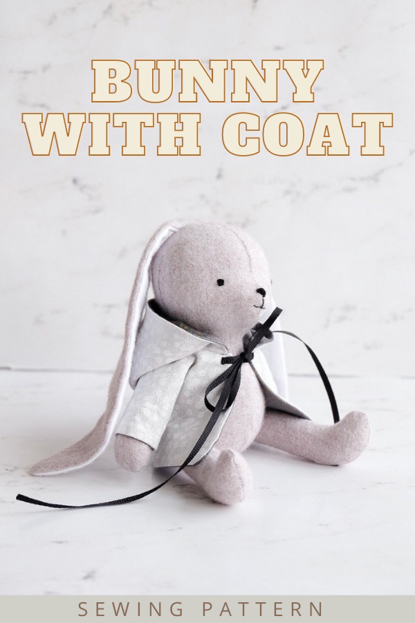 Bunny with coat sewing pattern