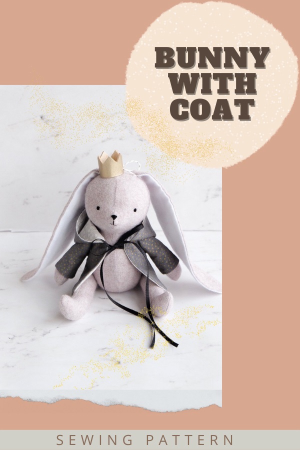 Bunny with coat sewing pattern
