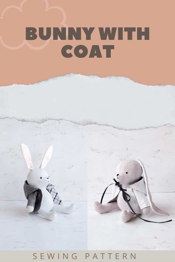 Bunny with coat sewing pattern