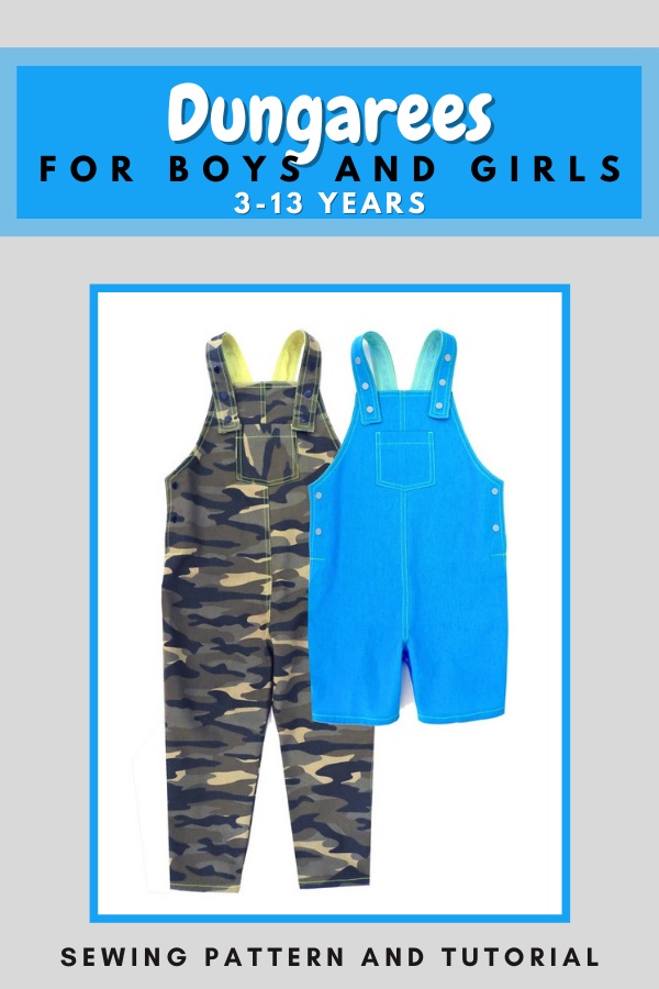 Dungarees for boys and girls sewing pattern (3-13 years) - Sew Modern Kids