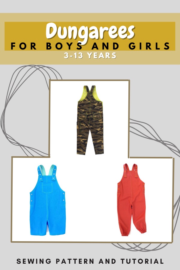 Dungarees for boys and girls sewing pattern (3-13 years)