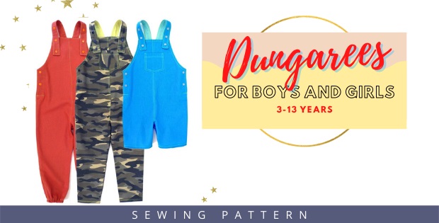 Dungarees for boys and girls sewing pattern (3-13 years)