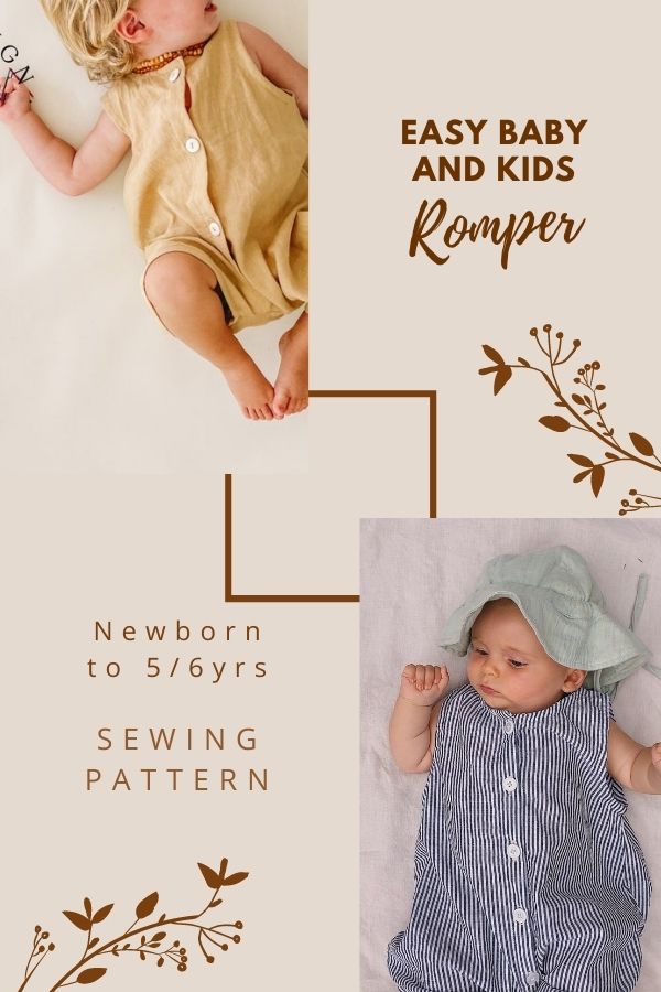 Easy Baby and Kids Romper sewing pattern (Newborn to 5/6yrs)