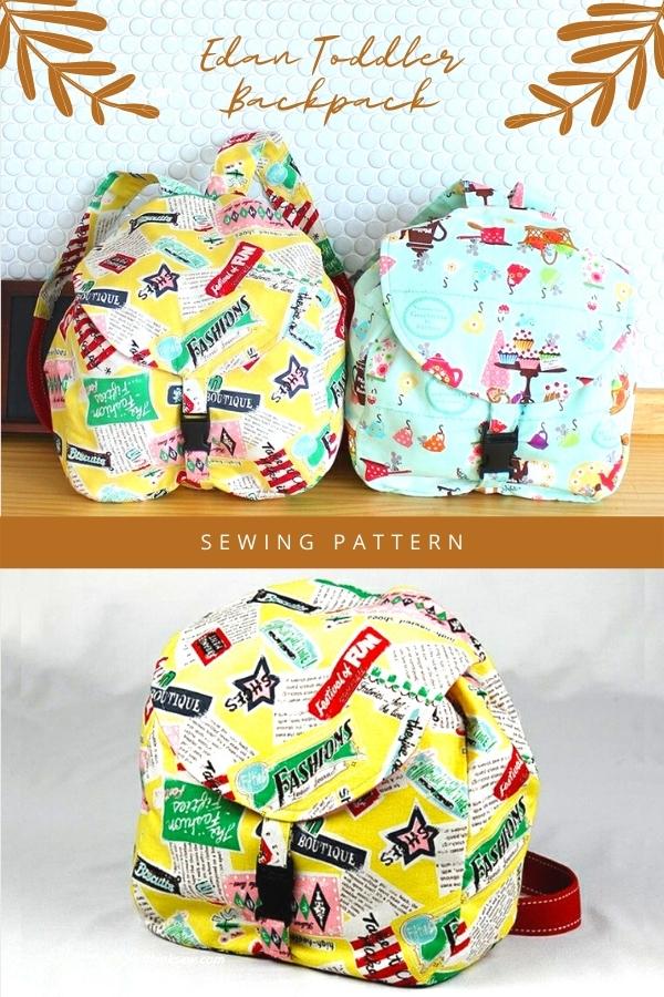 Edan Toddler Backpack sewing pattern. 