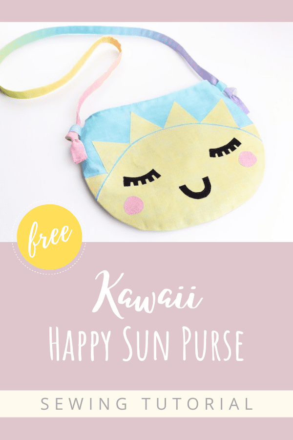 Kawaii Happy Sun Purse FREE sewing tutorial