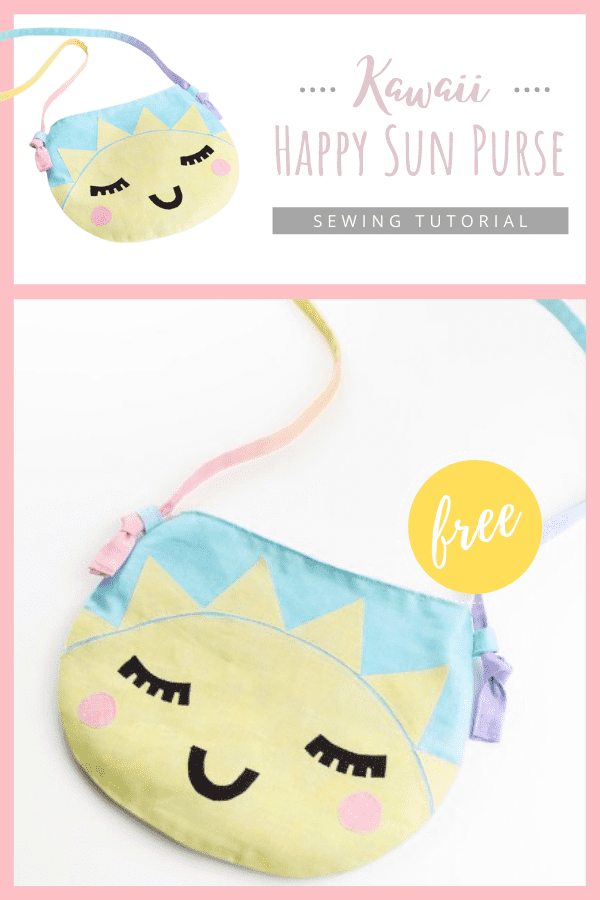Kawaii Happy Sun Purse FREE sewing tutorial