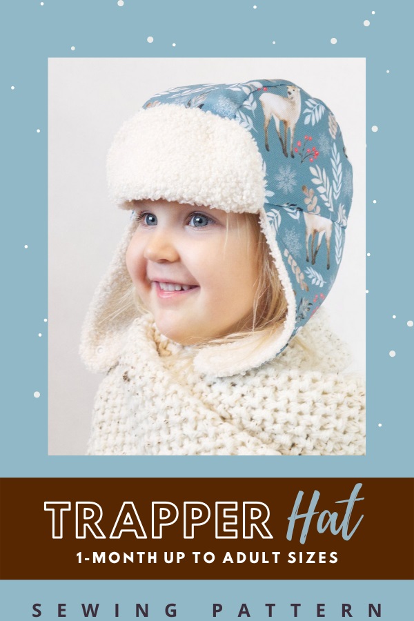 Trapper Hat sewing pattern (1-month up to adult sizes)