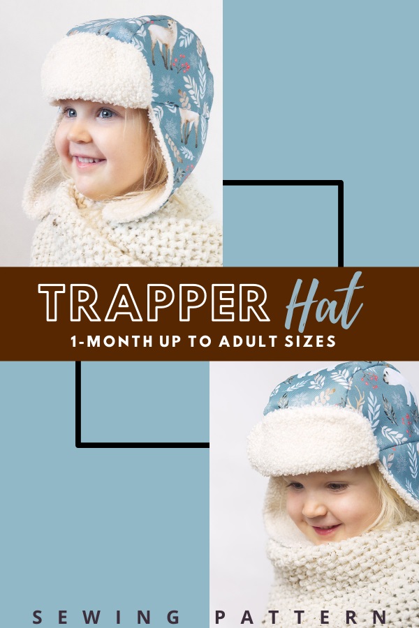 men's/women's TRAPPER HAT PDF pattern in 5 sizes