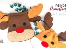 Reindeer Drawstring Bag FREE pattern and tutorial