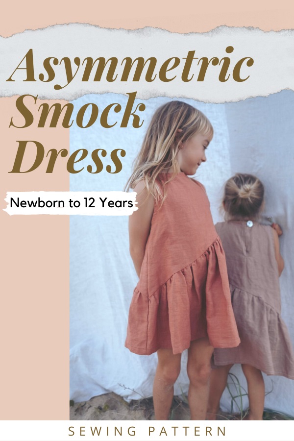 Asymmetric Smock Dress sewing pattern (Newborn to 12yrs)