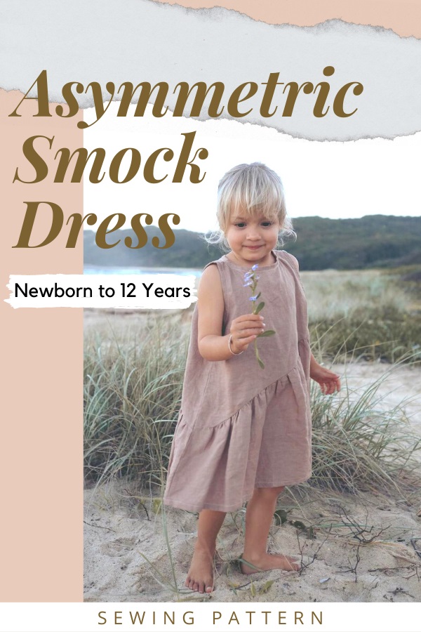 Asymmetric Smock Dress sewing pattern (Newborn to 12yrs)