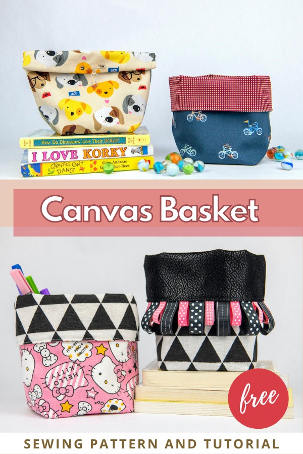 Canvas Basket FREE pattern and tutorial