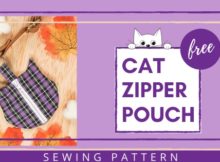 Cat Zipper Pouch FREE sewing pattern